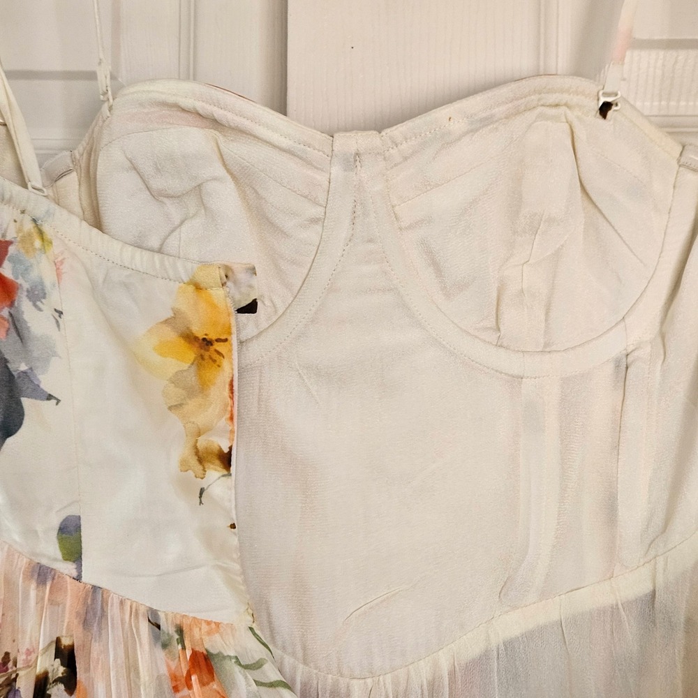Hemant‎ and Nandita Saba Corset Floral Maxi Dress Bustier Size M NEW $548 - Picture 13 of 16